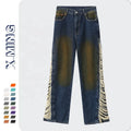 Stock Cheap Streetwear Stack Denim Pants Cotton Baggy Stacked Jeans Men Long Straight Pants Washed Wide Leg Trousers for Man