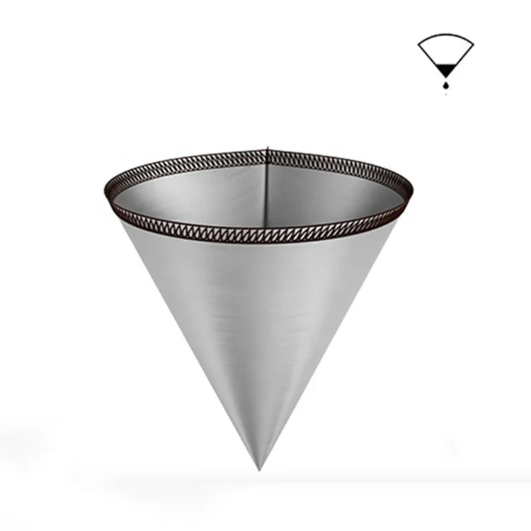 Wholesale Customized Reusable 1-2 Cups V Stainless Steel Coffee Filter Mesh Drip Coffee Tea Filter Paperless Coffee Filter