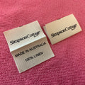 Fashion Design Natural White Brand logo Cotton Labelsilk Screen Printed Soft  Organic Cotton Labels