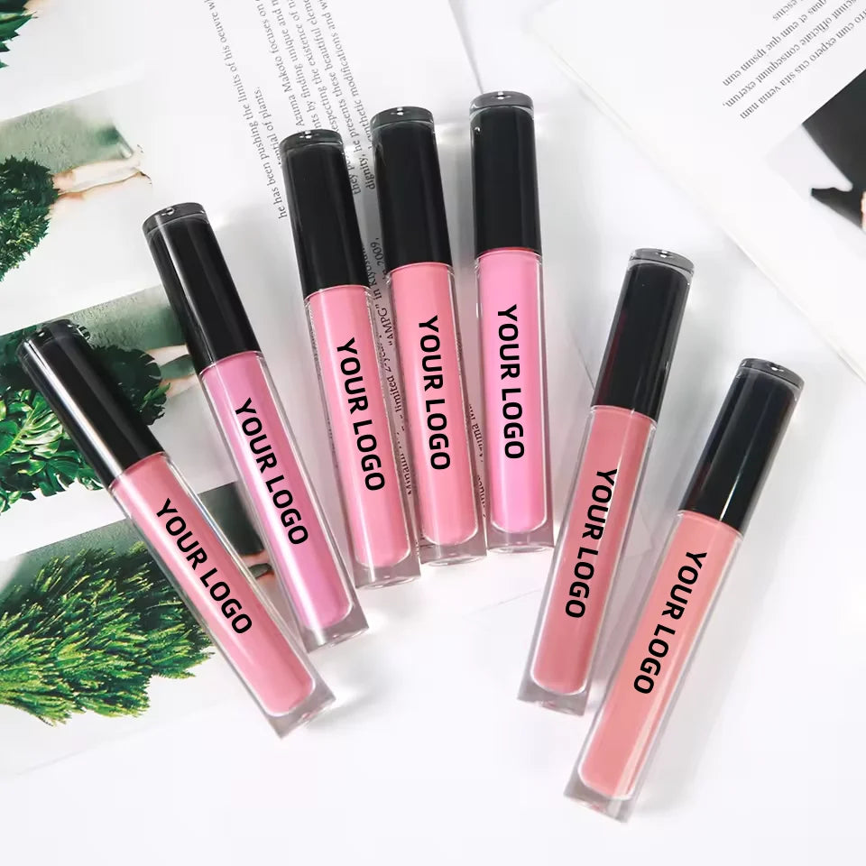 Wholesale Low MOQ Custom logo 7 Color Makeup Cosmetic Product Private Label Vegan Lip Gloss Vendor Nude Lip Gloss with Box