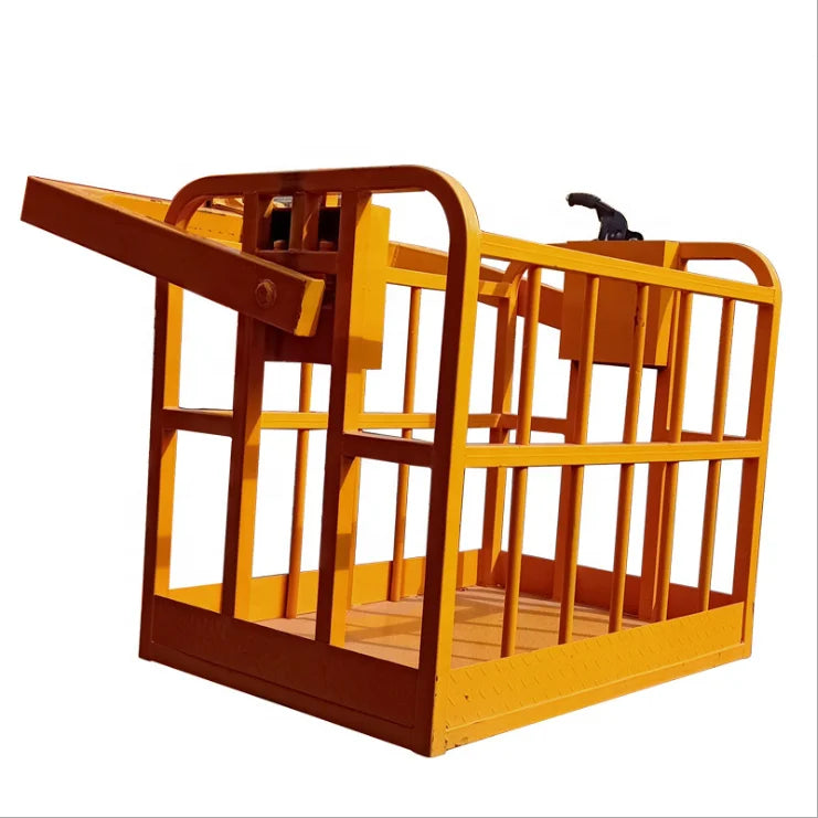 Forklift Crane Gondola Lifting Boom Mobile Aerial  Man Working Lift Crane With steel Basket for Trucks