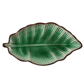 Japanese Glazed Porcelain Dinner Plate Ice Crack Leaf Shape Snack Dish Gravy Boat Spicy Sauce Dish Sushi Cake Tray for Parties