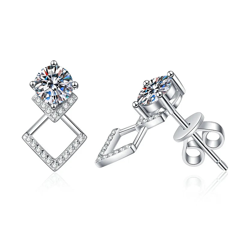 S925 Mosan Diamond Premium Earrings Luxurious Moissanite Jewelry