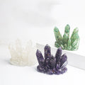 Natural Gravel Crystal Clear Quartz Green Aventurine Jade Amethyst Crystal Drusy Cluster for Home Office Desk Decor Crafts Gift