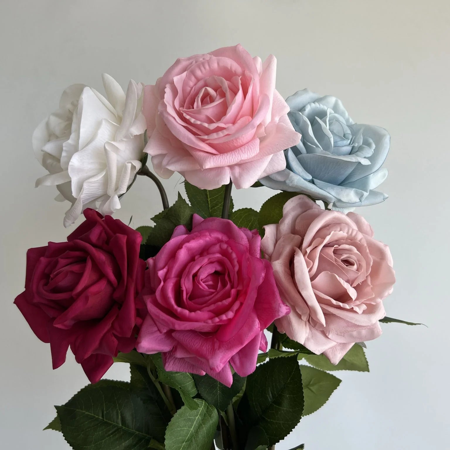 AF10902 New Style Real Touch Artificial Silk Blue Rose Flower Artificial Floral Centerpiece Flower for Wedding Flower