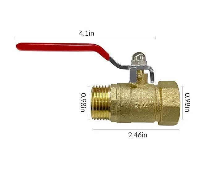 3/4" Female GHT X 3/4" Male GHT THREAD Shutoff Valve Garden Hose Globe Brass Ball Valve