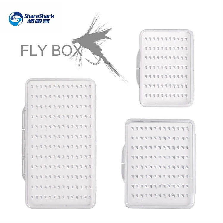 SML Transparent Ultra-thin Fly Hook Box Fly Fishing Hook Box Plastic Waterproof Bait Fishing Tackle Box