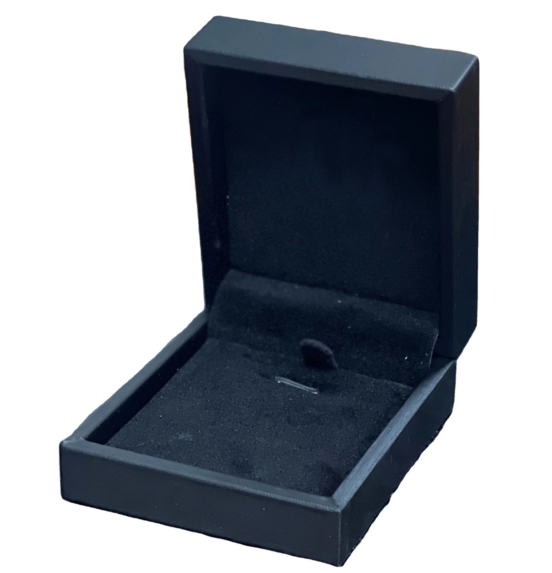 Customized Luxury Black PU Leather Round Shape Embossed Printing Pendant/Necklace Box with Custom Logo
