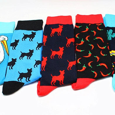 Xianghui  Cheap Wholesale Can Custom Cartoon Cross-border Male Socks Multi-pattern Trend Cotton Socks