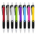 New Arrival Custom Logo Sports Plastic Ball Pen Promotion Gift Advertising Soft Pen Grip ABS Click Ballpoint Pen
