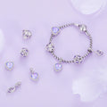 925 Sterling Silver Purple Infinite Love Hanging Bead Heart Pendant Charms for Women Bracelet Necklace DIY Fine Jewelry