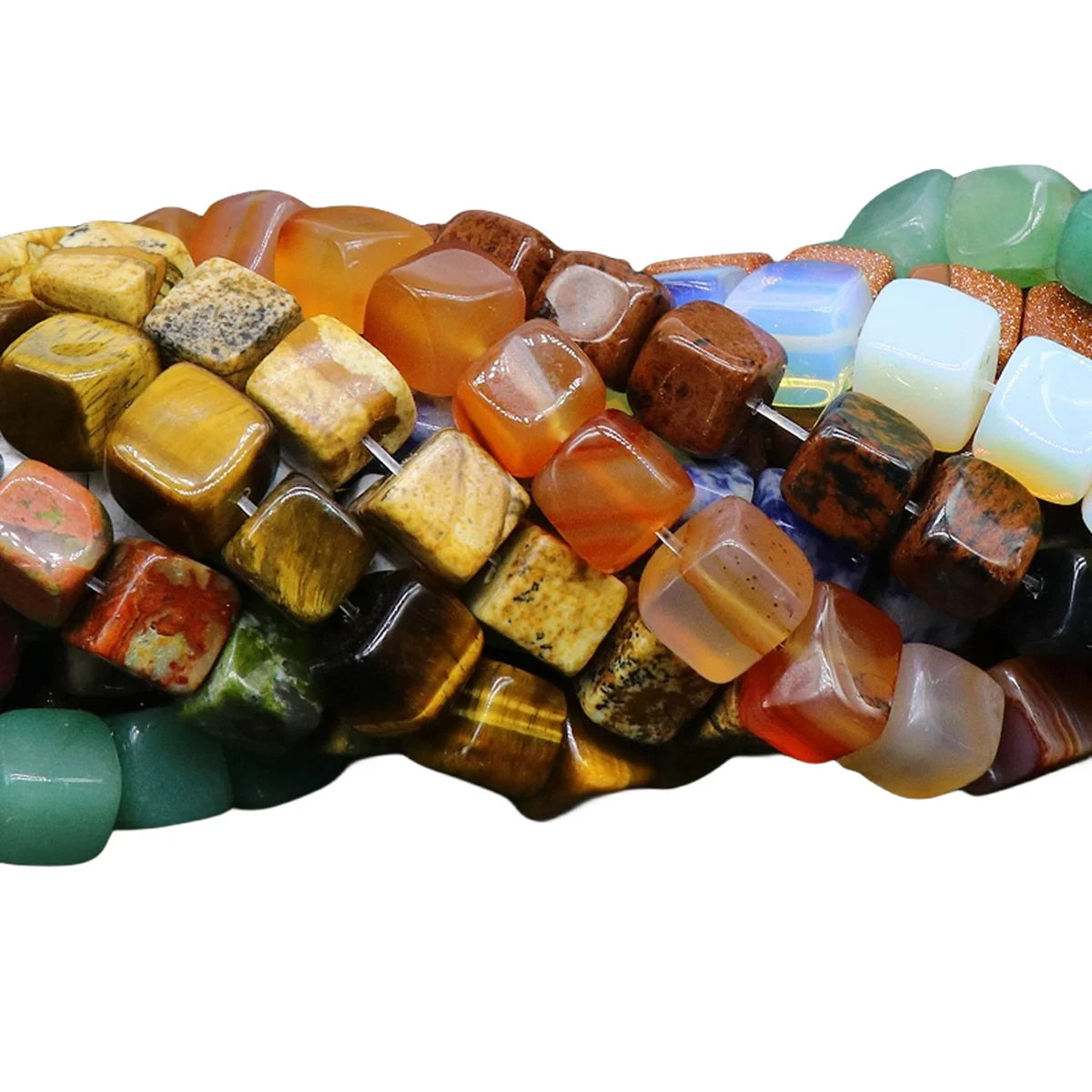 10MMX10MM Natural Gemstone Square Bead DIY Accessory Bracelet Beads Agate Block Natural Gemstone Material