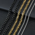 VEROMCA  Most Popular Stainless Steel Hot Sale for Men Cuban Chain Hip Hop Chain Six Sided Grinding Necklace