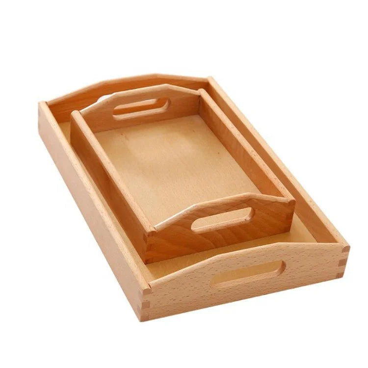 Bandeja De Madera Rectangle Serving Wooden Food Serving Tray with Handle Bamboo Tea Tray