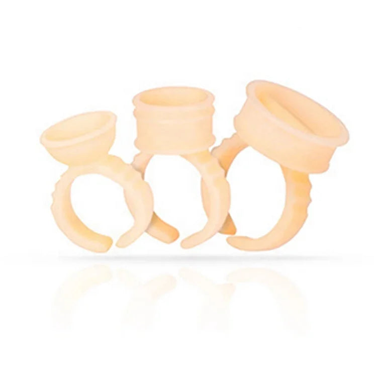 Silicone Tattoo Pigment Ink Eyelash Glue Holder Plastic Easy Fan Lash Extensions Glue Rings