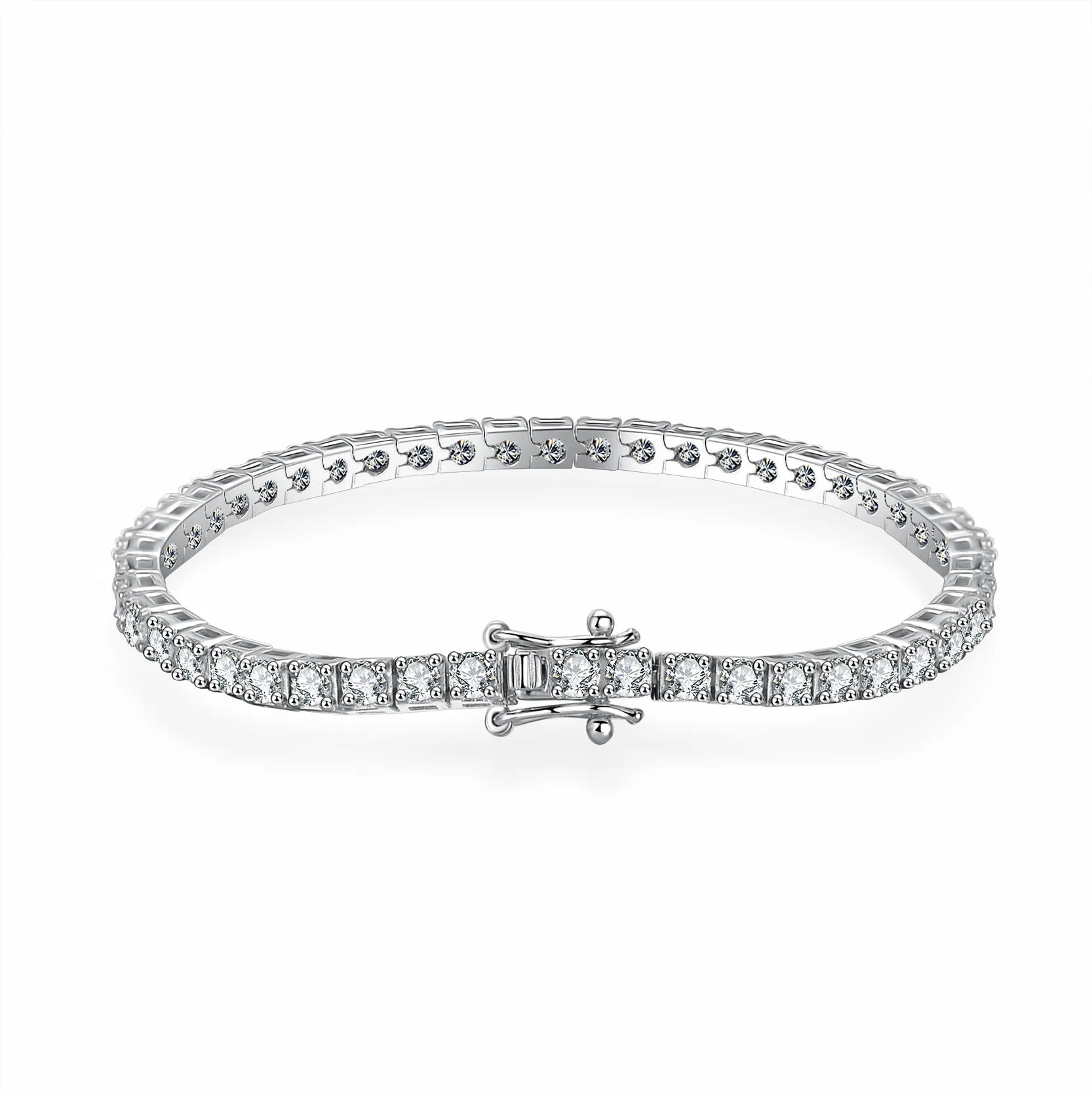 Hiphop Jewelry 925 Sterling Silver 2mm 3mm 4mm 5mm Moissanite Tennis Chain Bracelet and Necklace for Men and Women