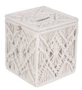 Tissue Box Cover Boho Decor Square Paper Tissue Holder with Bead Buckle Macrame Napkin Tissues Organizer Home Decor