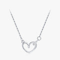 Ailmay Top Quality 925 Sterling Silver Korean Simple Charm Heart Clear CZ Necklace for Women Wedding Engagement Jewelry Gift