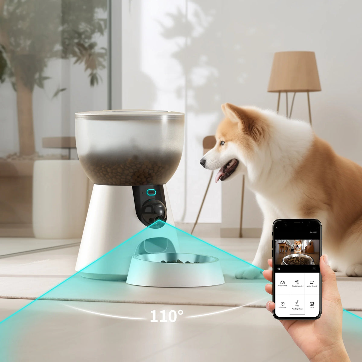 Petwant Suppliers Customized 4L Smart Wifi Pet Stainless Steel Bowl Feeder With Remote App Control Save Electricity Bills