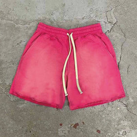 New Trend Factory Wholesale Custom Embroidery Logo French Terry Cotton Acid Washing Shorts for Men