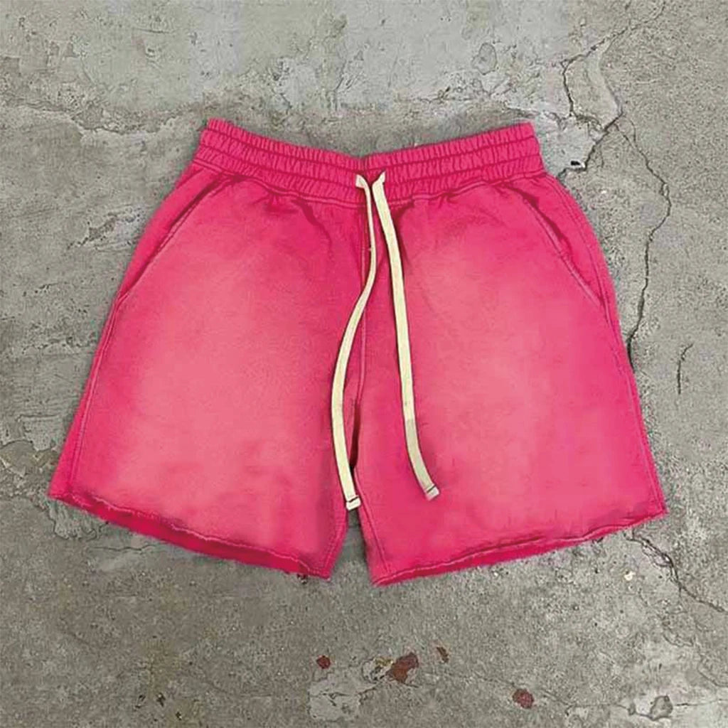 New Trend Factory Wholesale Custom Embroidery Logo French Terry Cotton Acid Washing Shorts for Men