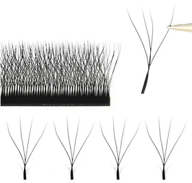 C D Curl 0.07mm W Shape 4D Lash Premade Volume Fans Synthetic Natural Soft Long Eyelashes
