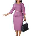 RNSHANGER Elegant Birthday Black Mid Dresses with Belt Women Elegant Half Sleeves Office Lady Evening Gowns Party Prom Dress