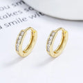 American European Fashion Jewelry 925 Sterling Silver Earring Simple square Zircon Gold Plated Hoop Earrings Women