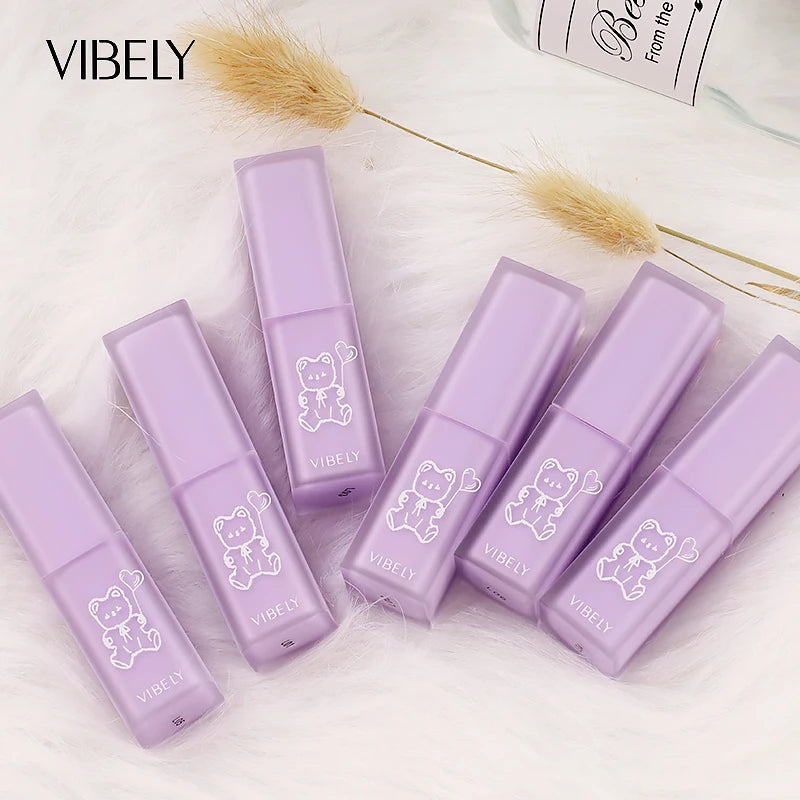 Cute Bear Multicolor Lipstick Waterproof Lasting Silky Soft Organic Matte Velvet Lipstick