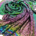 S536 Fast Delivery Black Iridescent Aluminum Metal Mesh Metallic Sequin Chainmail Fabric for Dress
