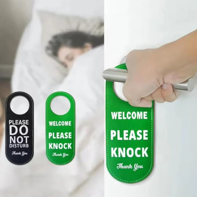 Home Office Door Hanger Custom Hotel Room Hangers Synthetic Leather Do Not Disturb Sign Door Knob Signs Warning Sign Welcome Tag