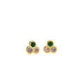 Wholesale Fine Jewelry Simple Stud Earrings Circular Zircon Stainless Steel Gold Plated Classic Style for Women for Gifts