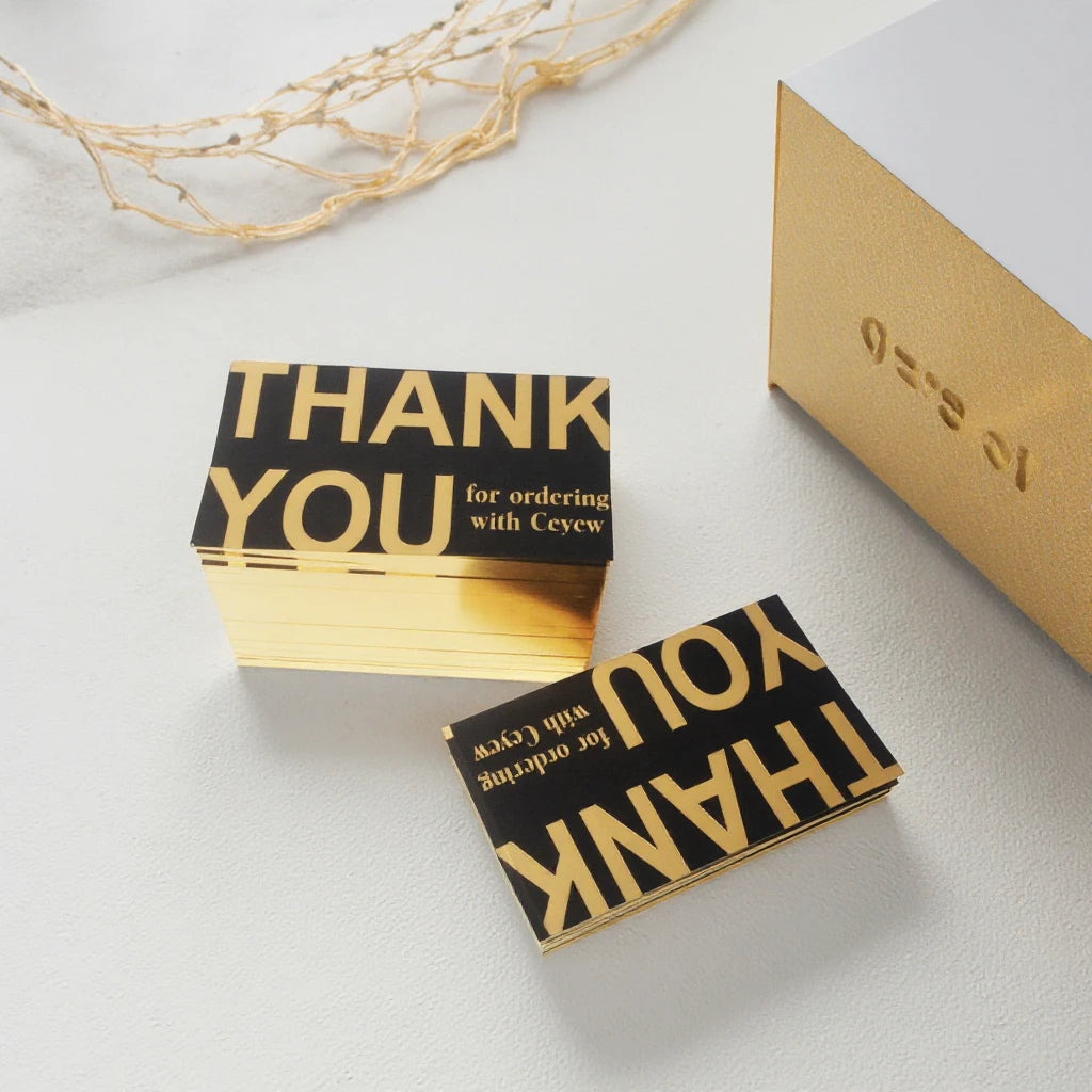 Luxury Custom Gold Edge Thick Letterpress Business Card Low Price Black Cardboard Paper Printing Service
