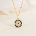 Wholesale 2023 Cubic Zirconia Lucky Evil Eyes Necklace Charm Pendants 18k Gold Plated CZ Blue Evil Eyes Necklace
