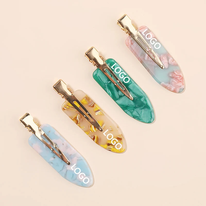 MiDairy Professional  Gold Metal Make up No Bend Non-crease Hairclip Free Custom Letter Acetate Hair Clip 220086