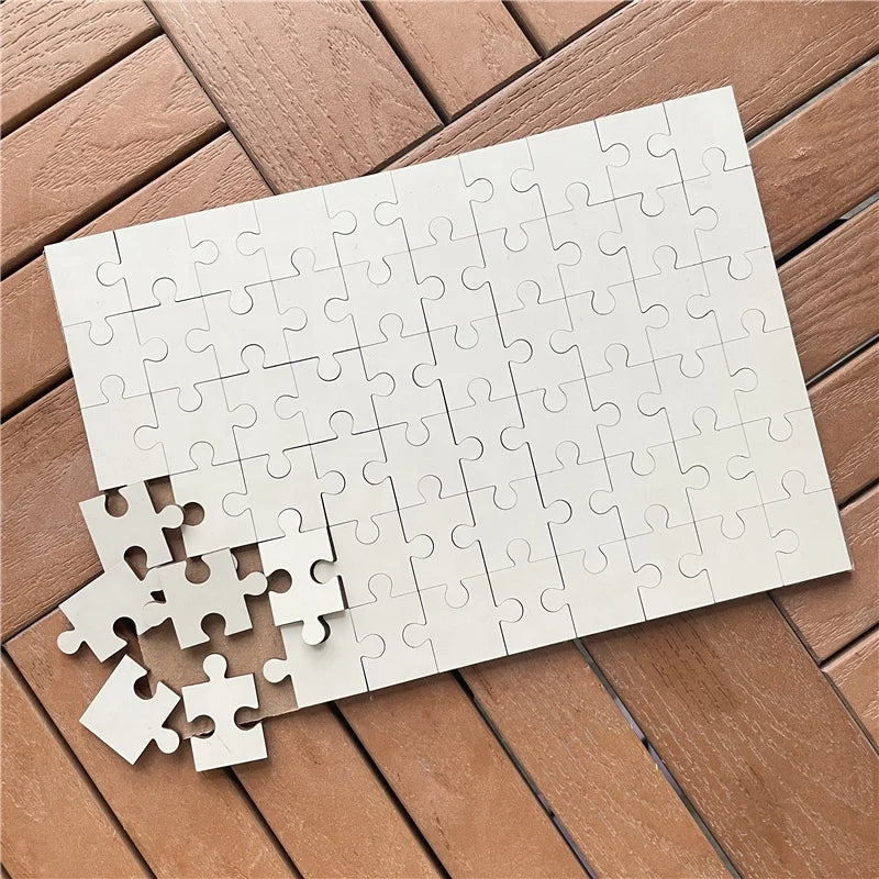 MDFSUB in Stock Customized 3mm 60 Pieces Sublimation Mdf Puzzle Blank Sublimation Mdf Wood Jigsaw Puzzle Game Children Adult
