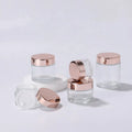 Translucent Gloss Pink Rose Gold Eye Face Cosmetic Bottles 5g-100g Round Glass Jars for Wig Storage and Blush Application