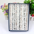 100 Pairs Geometry Square Triangle Plastic Earrings Anti-allergic Silver Gold Earrings Stud Earrings