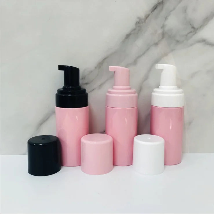 Empty Facial Cleanser Foaming Bottle  Skin Bottle 150ml 200ml 250ml Round Plastic PET Soap Dispenser with Foam Pump Bottle