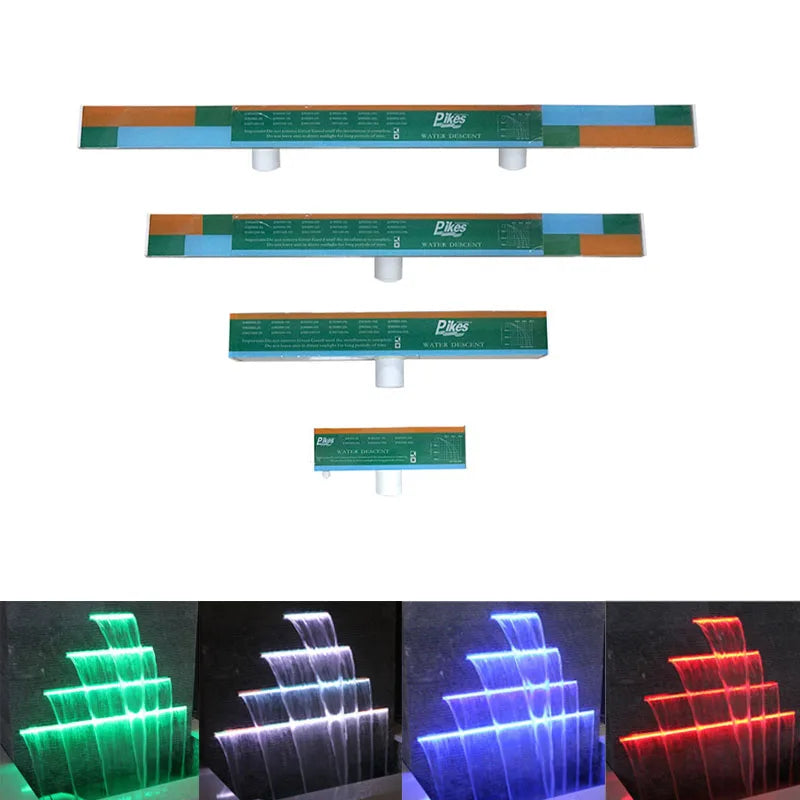 PIKES Acrylic LED Water Cascade Blade Swimming Pool Waterfall Descent Factory