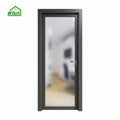 Factory Price Internal Modern Manual Casement Aluminum Bathroom Doors with Double Tempered Frosted Glass for Apartment
