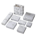 Factory Outlet White Marble Jewelry Box Carton Ring Stud Jewelry Packaging Box Customized