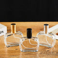 In Stock Flat 50ml Perfume Glass Bottle Custom logo Wholesale Glass Bottles for Perfumes
