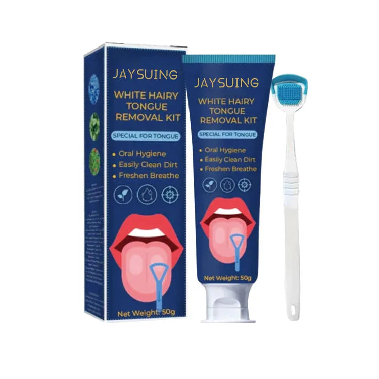 Jaysuing OEM ODM Tongue Coating Cleaning Gel Scraping Artifact Fresh Breath to Remove Oral Odor Tongue Cleaning Set