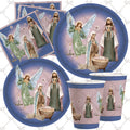 PAFU Christmas Party Favor Supplies Silent Night Christmas Tableware Set Religious Christmas Paper Plates Serves 16