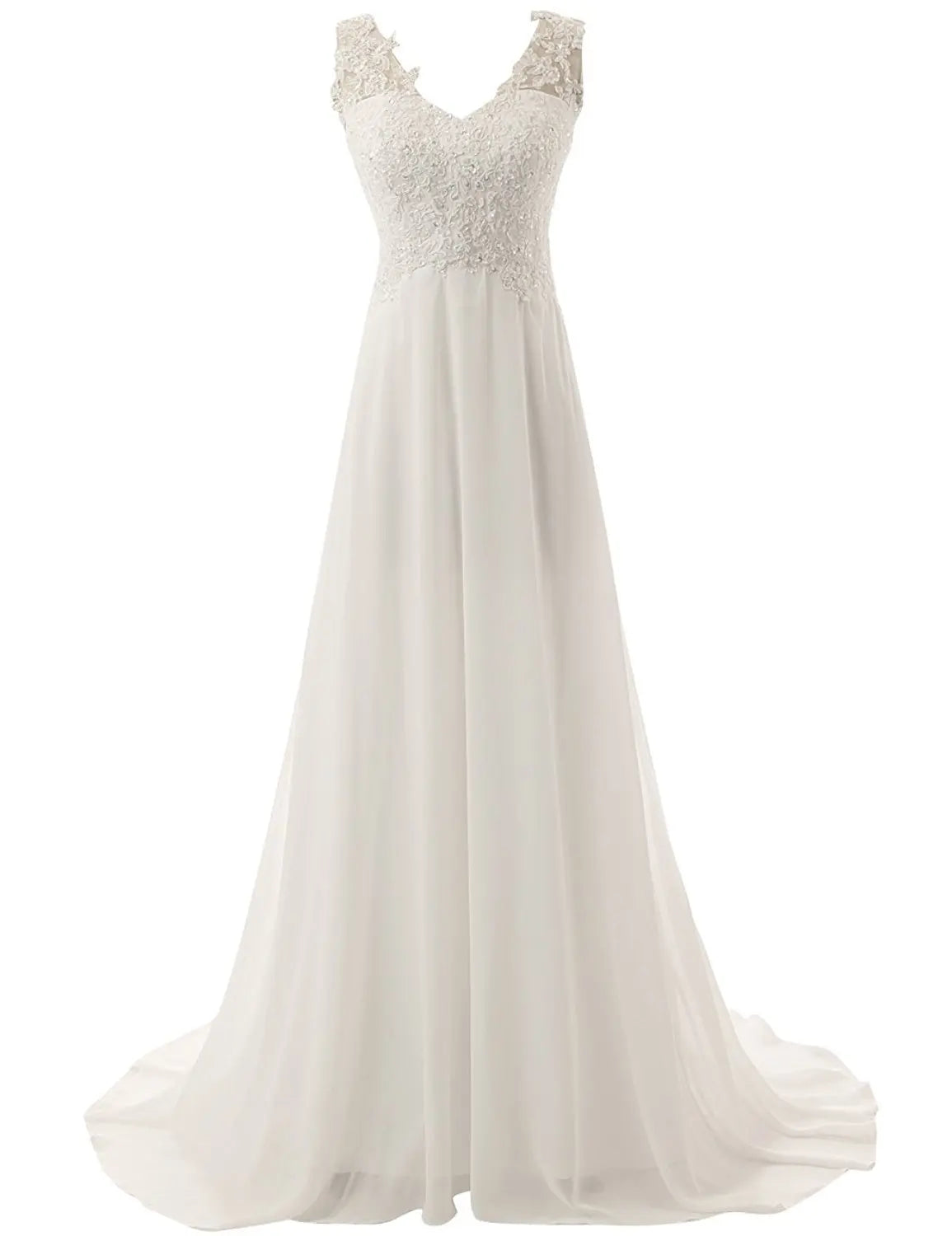 Guangzhou Auyan Simple Back Waist Drawtail Bridal Wedding Dress for Women