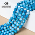 JD Semi Precious Gemstone 6/8/10mm Natural Larimar Color Apatite Stone Round Loose Spacer Beads for Jewelry Making DIY Bracelet