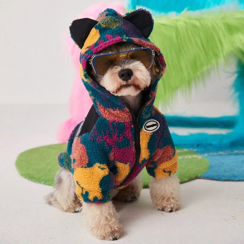 Fashion Winter Warm Dog Fleece Clothes Zipper Dog Jacket for Small Medium Dogs