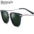Borregls Acetate Titanium Polarized Sunglasses Women 2025 New Fashion Brand Design Square Sun Glasses Men UV400 Shades 185793T