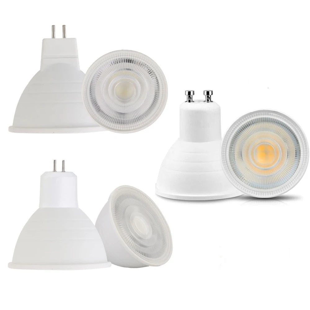 Dimmable GU10 MR16 GU5.3 LED COB Spotlight Bulbs 7W Spot Light 110V 220V Lamp Ultra Bright for Home Office Indoor Light